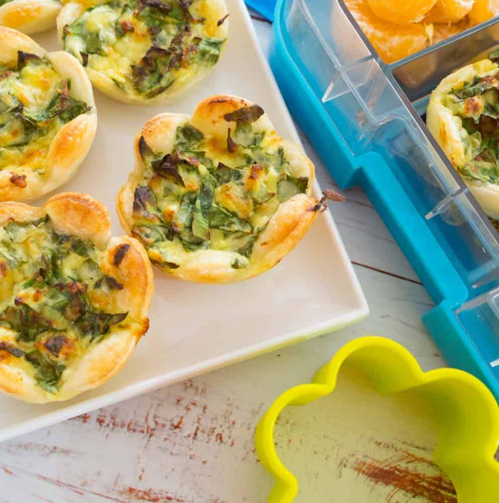 Mini cheese and spinach savoury tarts