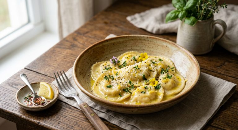 Lemon and ricotta mezzalune (Mezzalune al limone)