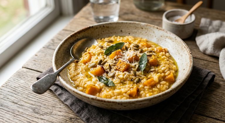 Crown prince squash risotto