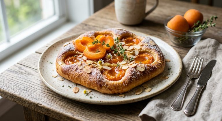 Apricot brioche tart