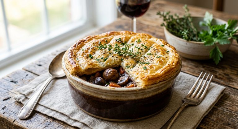Chestnut Bourguignon pie