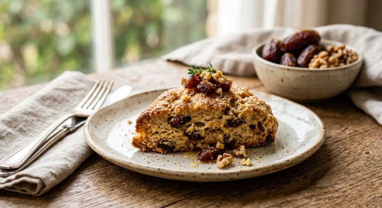Medjool date and walnut scones