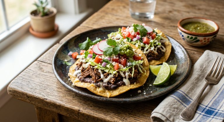 Mexican beef tostadas
