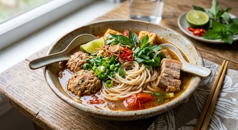 Pork and crab noodles