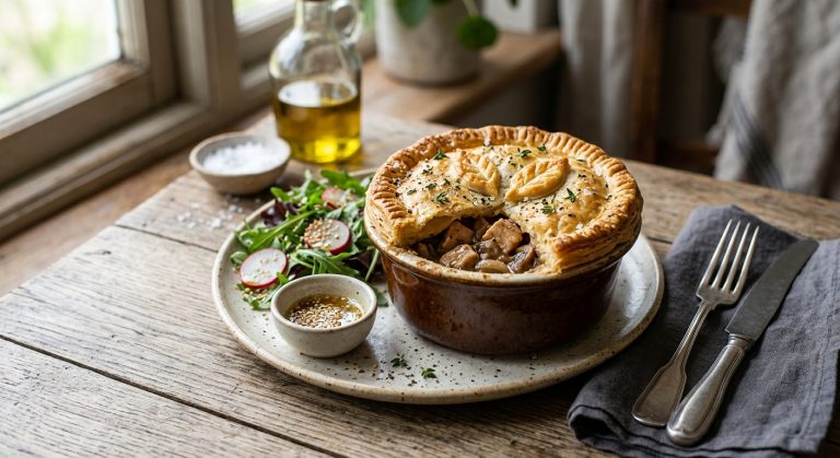 Five-spice chicken and mushroom pies