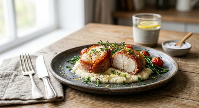 Monkfish wrapped in prosciutto