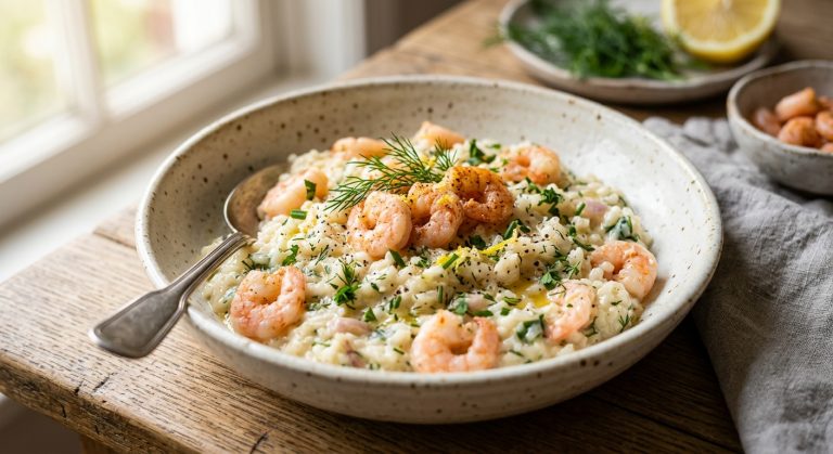 Potted shrimp risotto