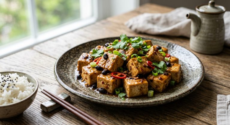 Chinese-style tofu with fermented black beans 