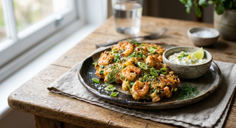 Prawn and spring onion fritters