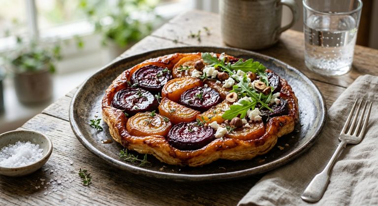 Beetroot tarte tatin