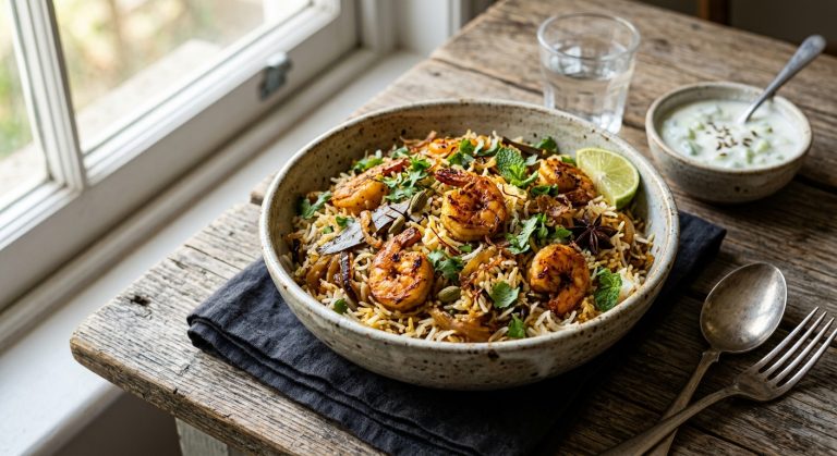 Prawn biryani