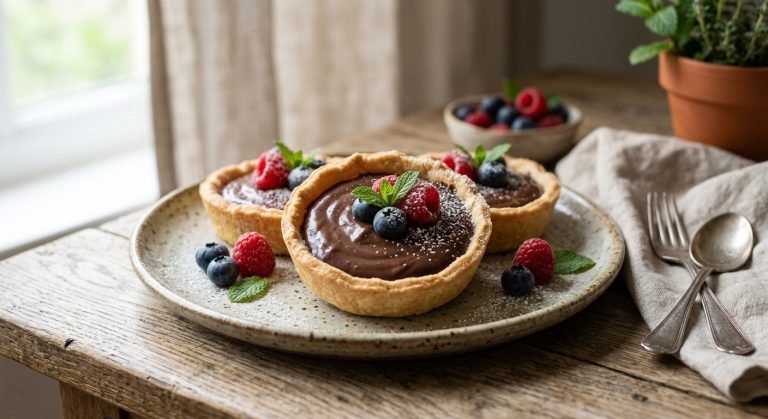 Chocolate custard tarts