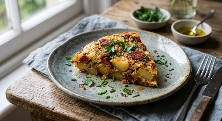 Chorizo and new potato tortilla