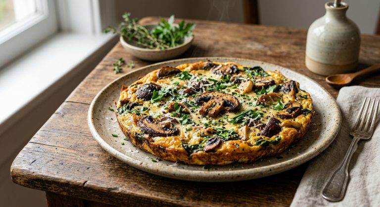Garlic mushroom frittata