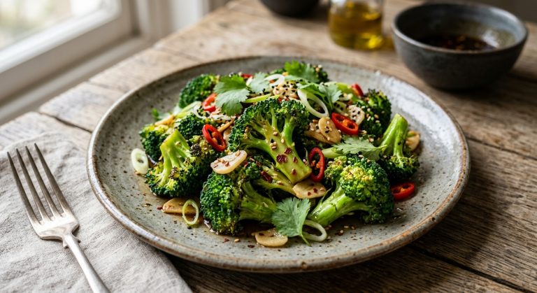 Garlic, chilli and broccoli stir-fry