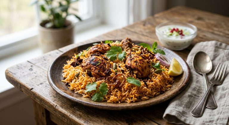 Home cooked chicken biriyani