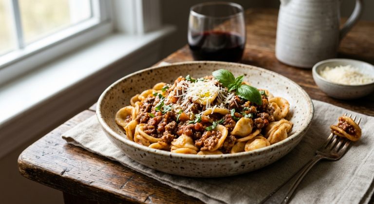 Bolognese with orecchiette
