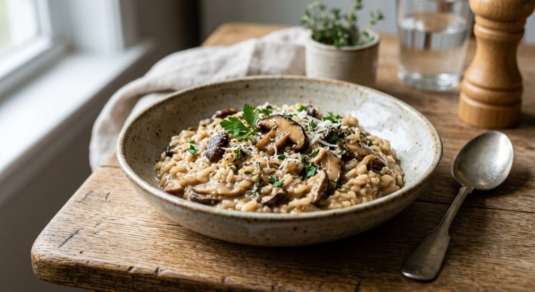 Classic mushroom risotto