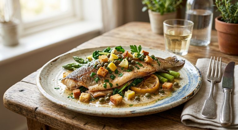 Rainbow trout Grenobloise