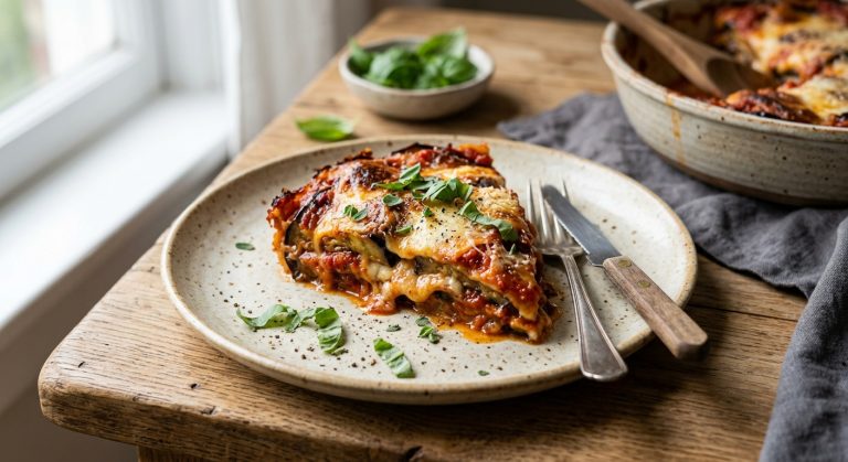 Parmigiana pie with tomato sauce 