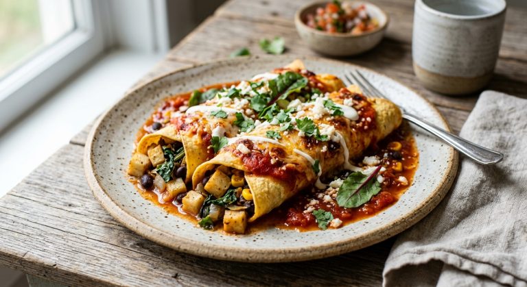 Celeriac and chard enchiladas