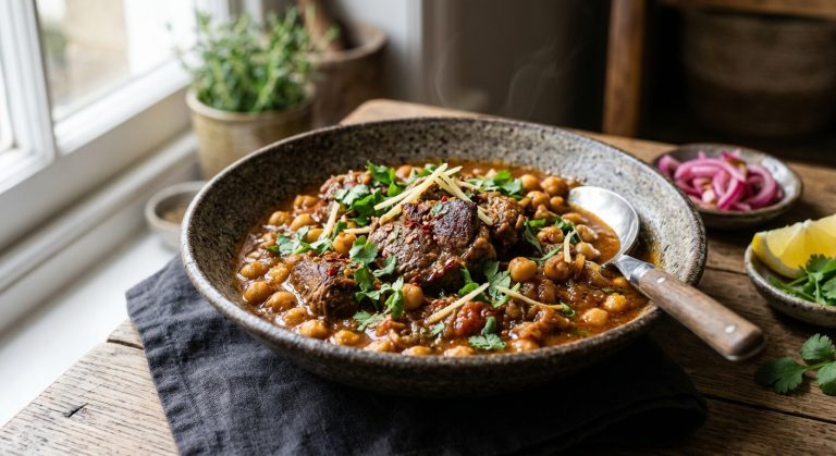 Chana gosht (lamb rump with chickpeas)