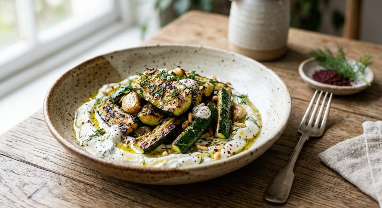 Charred courgettes with garlic yoghurt