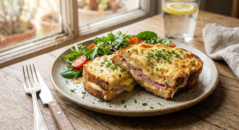 Cheese and ham croque monsieur