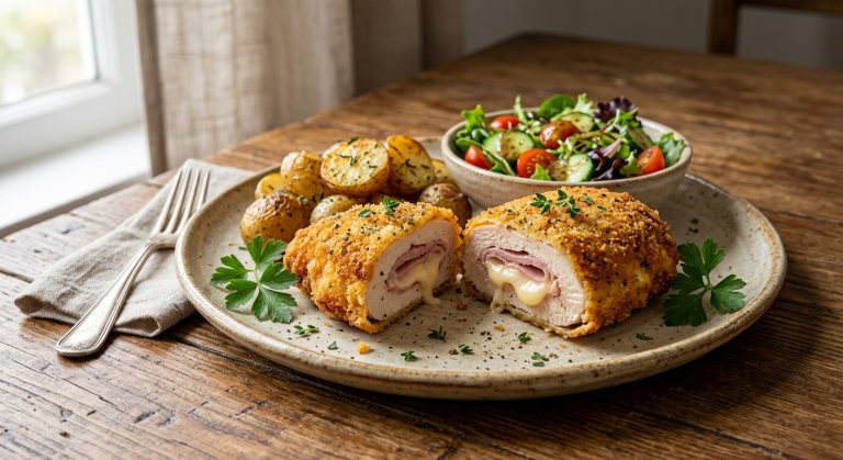 Crispy chicken cordon bleu