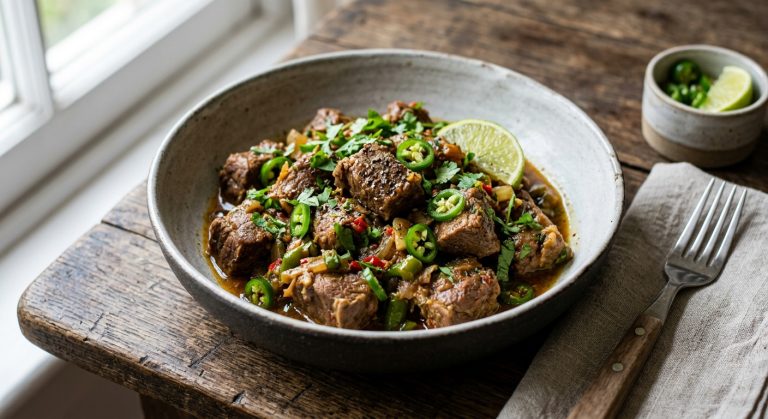 Lamb with green chillies