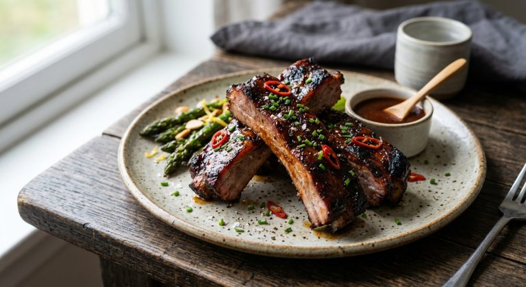 Lapsang-smoked pork ribs 
