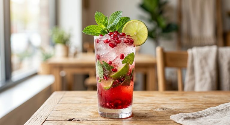 Virgin pomegranate mojito