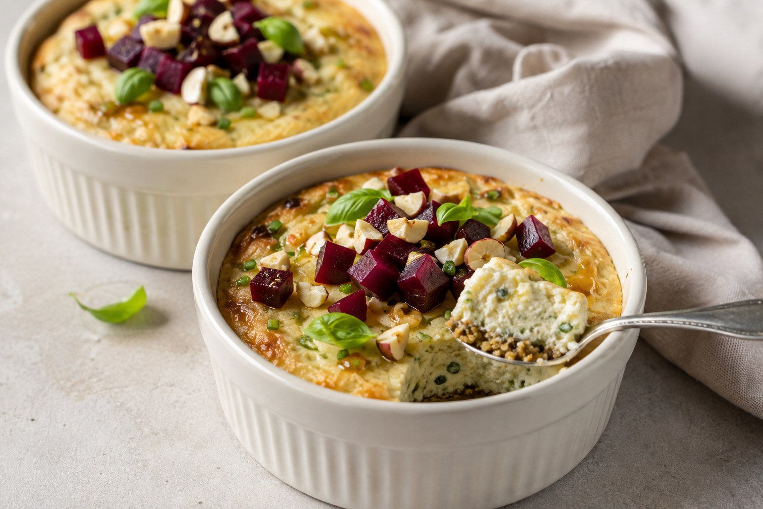 Savoury Stilton Cheesecakes with Pickled Beetroot