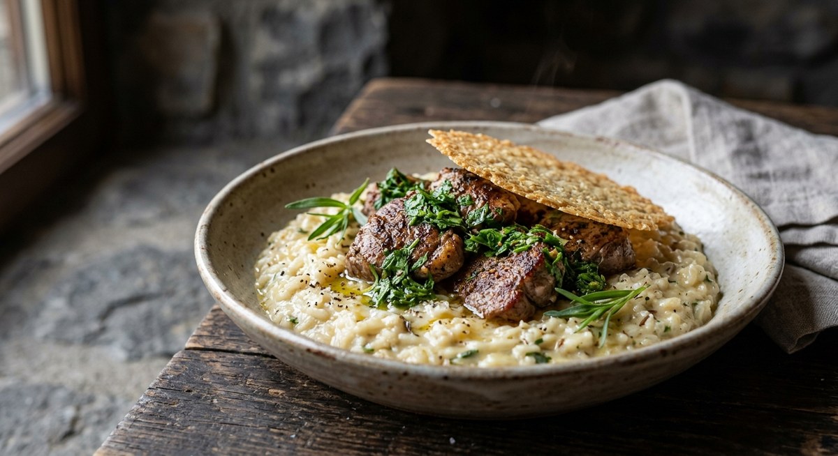 Dambalkhacho Shila with Lamb and Herb Sauce