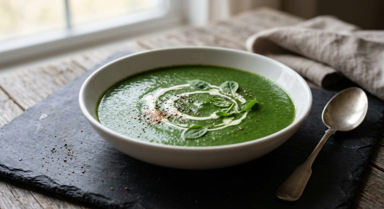 Spinach cream soup
