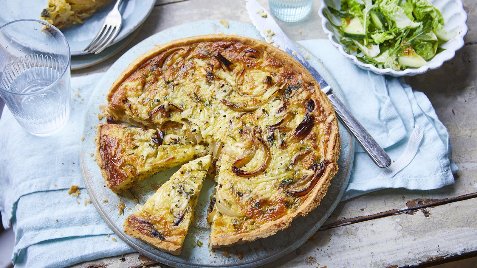 Cheese and onion quiche