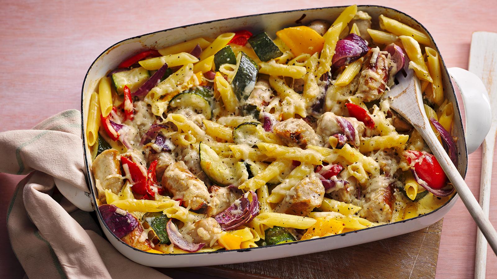 Creamy sausage pasta bake 