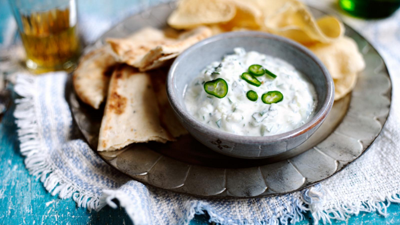 Cucumber and mint raita
