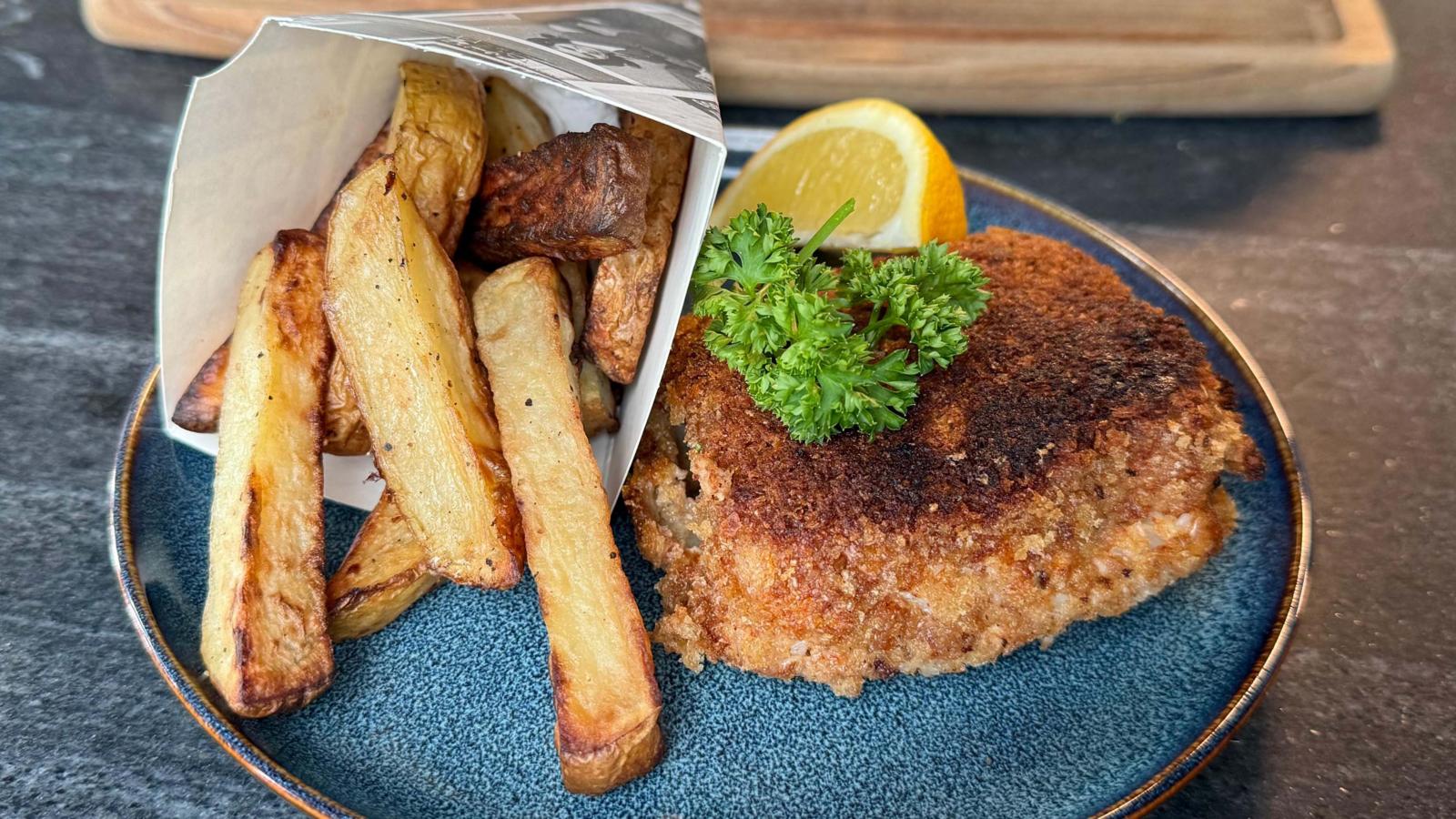 Curried fish and chips
