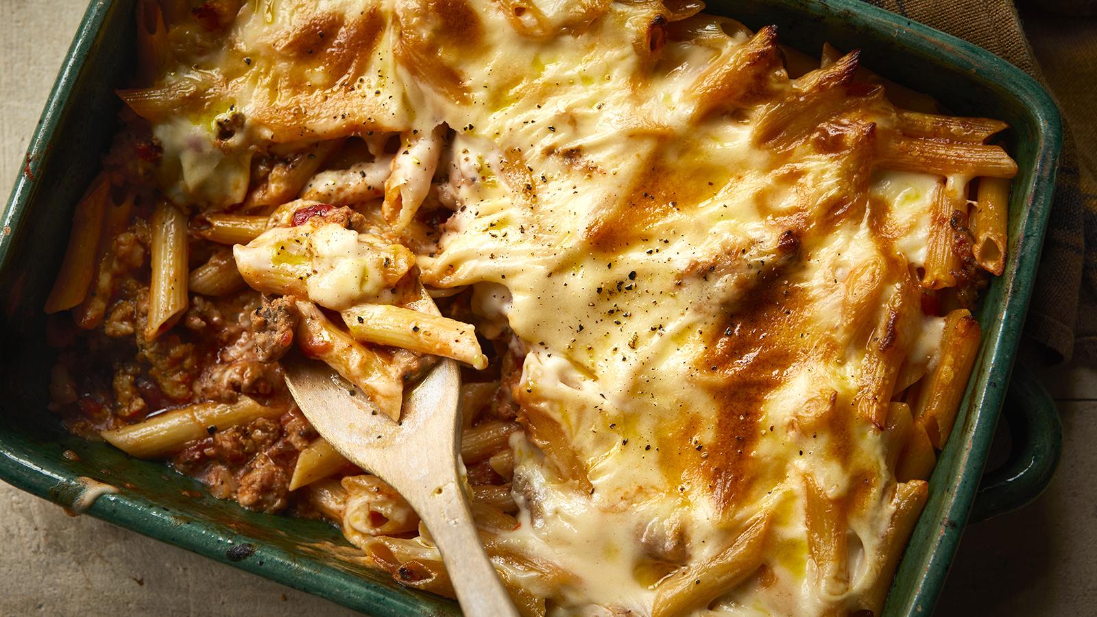 Easy sausage pasta bake