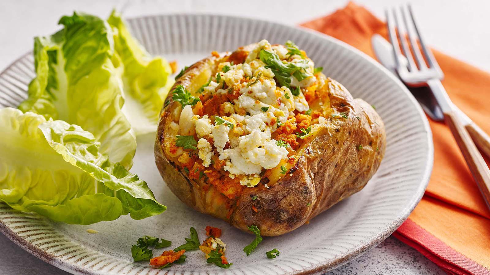 Indian-style baked potatoes 