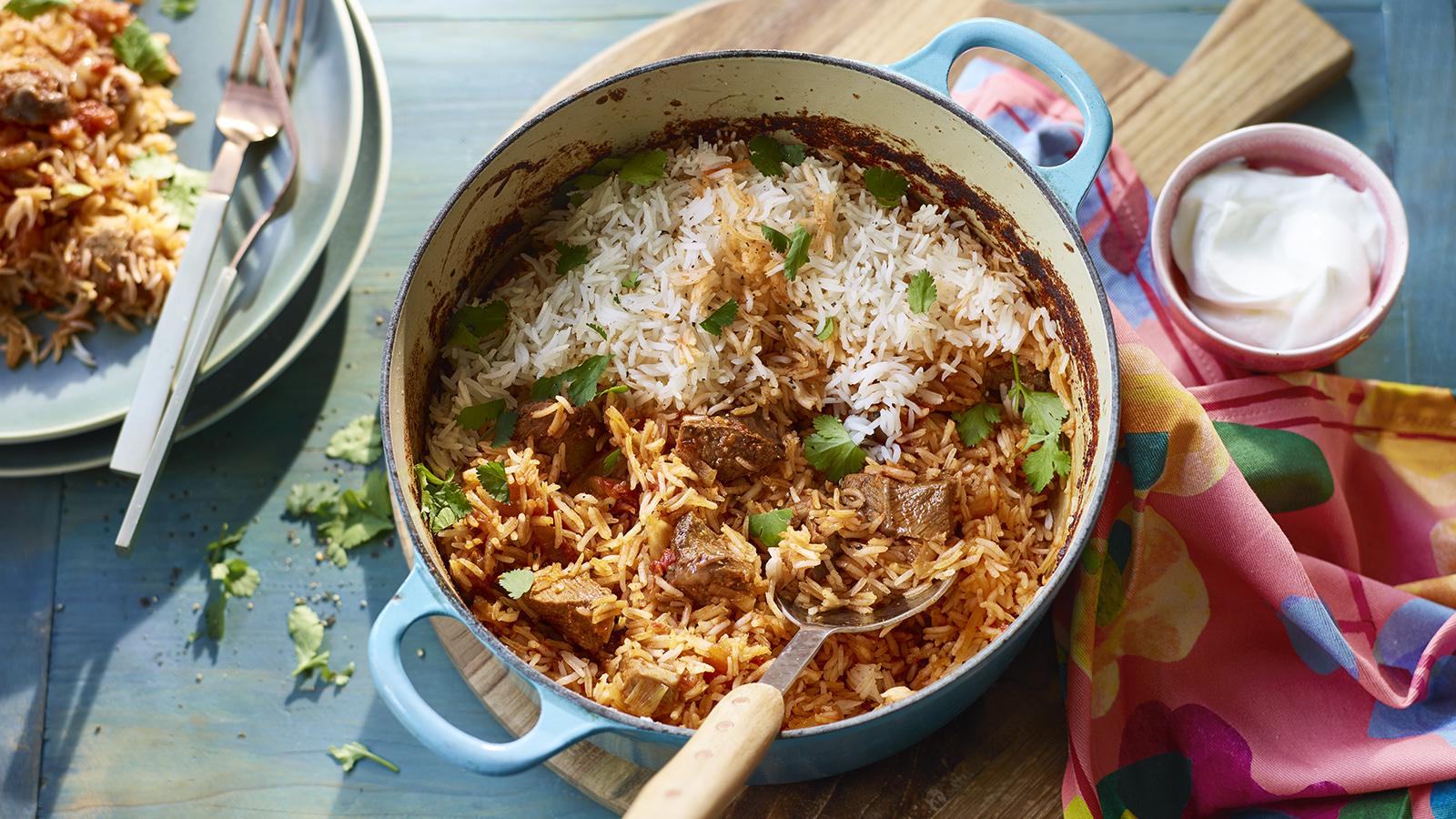 Leftover lamb pilau