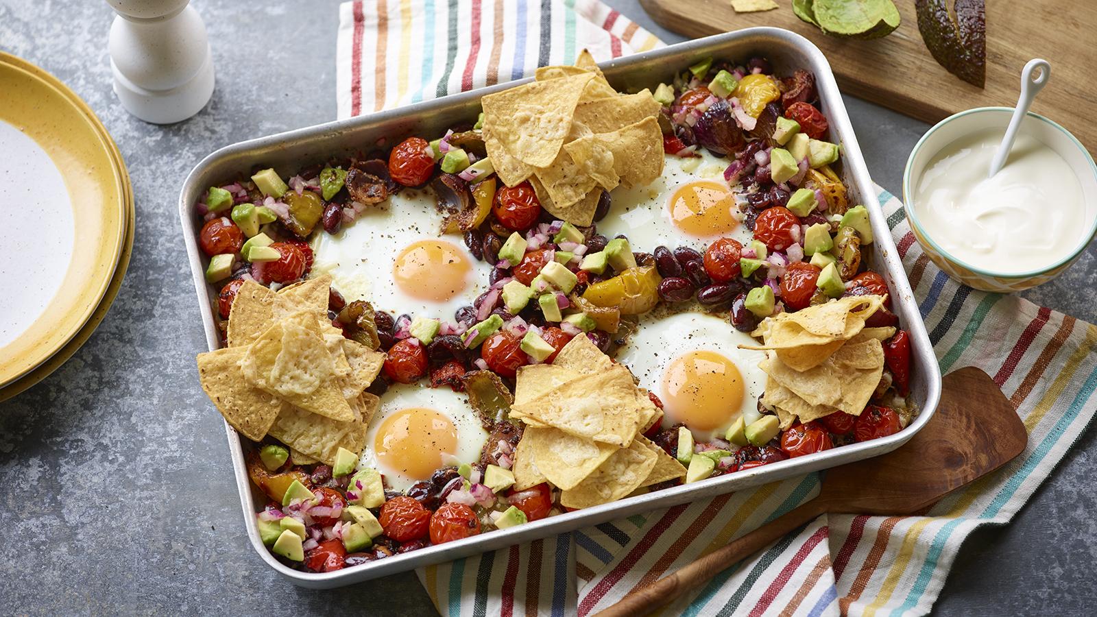 Mexican-style veggie traybake 