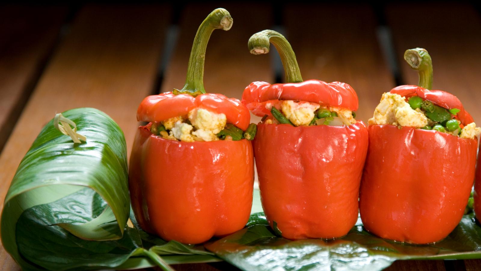 Paneer-stuffed peppers