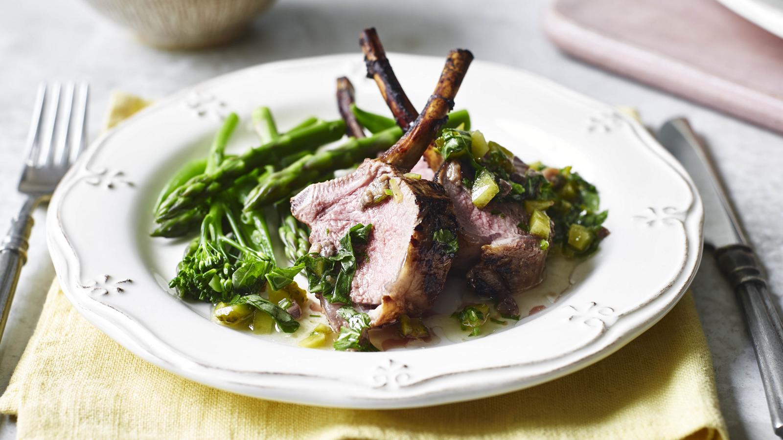 Rack of lamb with salsa verde