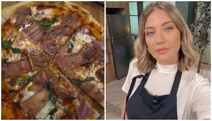 Pizza with Burrata and Prosciutto, by Lika Kvaratskhelia