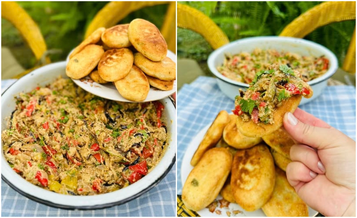 Smashed Eggplant with Walnuts and Mint Mchadi