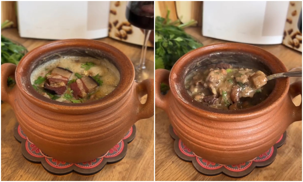 Lobio in a Pot with Racha Ham