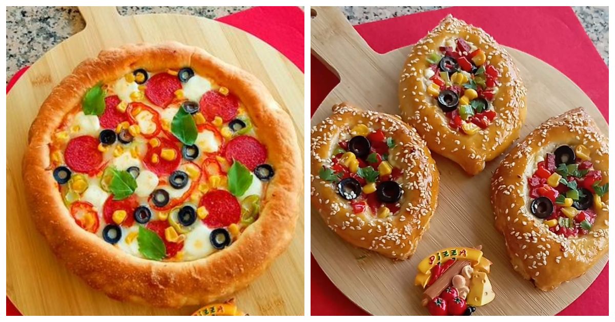 Family Pizza with Mushrooms and Sausage
