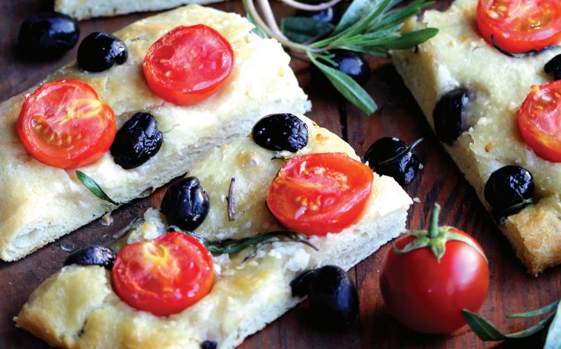 Focaccia with Cherry Tomatoes and Olives